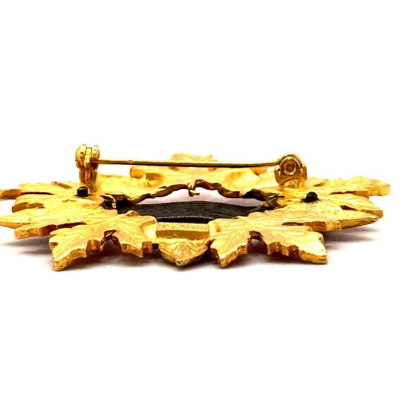 VTG Celebrate Autumn Leaf Brooch Kenneth Cole Gold Tone Enamel Fall Harvest - Picture 5 of 9